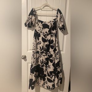 Black and White Floral Maxi Dress